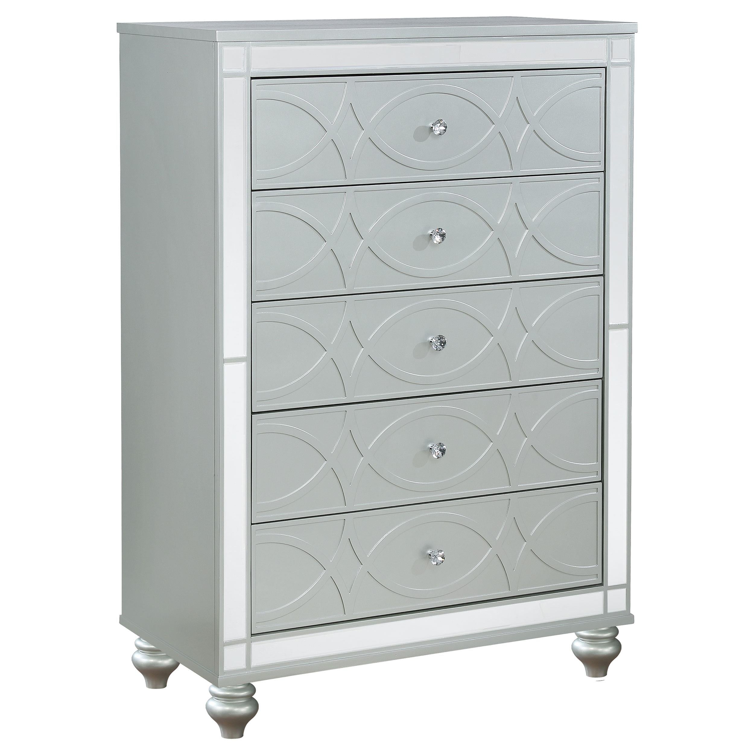 Coaster Furniture Gunnison 223215 5-Drawer Bedroom Chest - Silver Metallic IMAGE 1